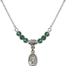 Scapular Birthstone Necklace | 1/2 inch | 4mm Beads  Emerald Sterling Silver