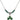 Shamrock Birthstone Necklace | 1/2 inch | 4mm Beads  Emerald Sterling Silver