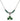 Shamrock Birthstone Necklace | 1/2 inch | 4mm Beads  Emerald Sterling Silver