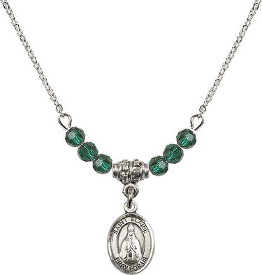 Saint Blaise Birthstone Necklace | 1/2 inch | 4mm Beads