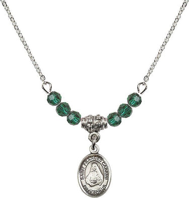 St. Frances Cabrini Birthstone Necklace | 1/2 inch | 4mm Beads