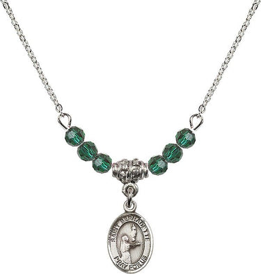 St. Bernadette Birthstone Necklace | 1/2 inch | 4mm Beads