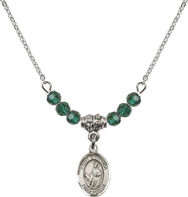 St. Dymphna Birthstone Necklace | 1/2 inch | 4mm Beads