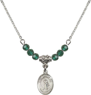 St. Joan of Arc Birthstone Necklace | 1/2 inch | 4mm Beads