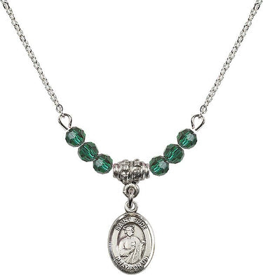St. Jude Thaddeus Birthstone Necklace | 1/2 inch | 4mm Beads