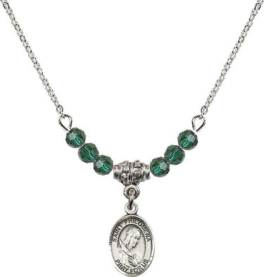 Collar de piedra natal de Santa Filomena | 1,27 cm | Cuentas de 4 mm