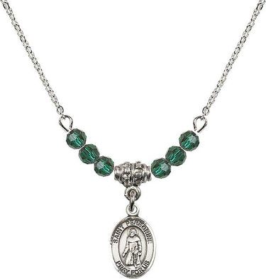 Collar con piedra natal de San Peregrino | 1/2 pulgada | Cuentas de 4 mm