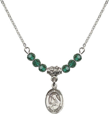 Saint Rose of Lima Birthstone Necklace | 1/2 inch | 4mm Beads