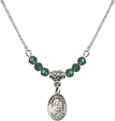 St. Theresa Birthstone Necklace | 1/2 inch | 4mm Beads