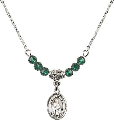 St. Veronica Birthstone Necklace | 1/2 inch | 4mm Beads