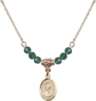 Saint Ignatius of Loyola Birthstone Necklace | 1/2 inch | 4mm Beads