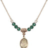 Our Lady of Knock Birthstone Necklace | 1/2 inch | 4mm Beads  Emerald 14kt Gold Filled