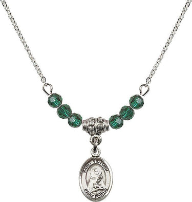 Saint Victoria Birthstone Necklace | 1/2 inch | 4mm Beads