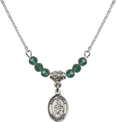 Saint Angela Merici Birthstone Necklace | 1/2 inch | 4mm Beads
