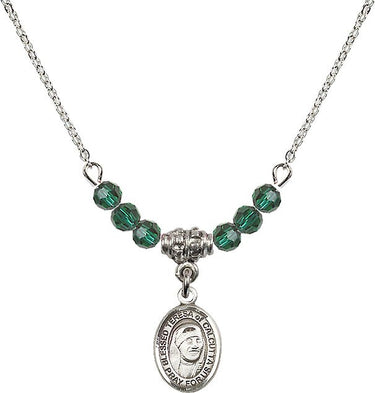 Saint Teresa of Calcutta Birthstone Necklace | 1/2 inch | 4mm Beads