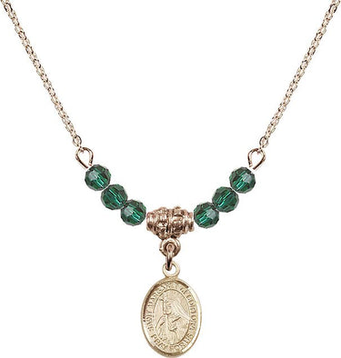 Saint Margaret of Cortona Birthstone Necklace | 1/2 inch | 4mm Beads
