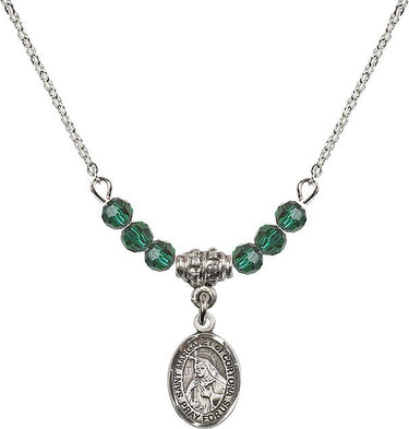 Saint Margaret of Cortona Birthstone Necklace | 1/2 inch | 4mm Beads
