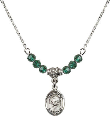 Saint Gianna Beretta Molla Birthstone Necklace | 1/2 inch