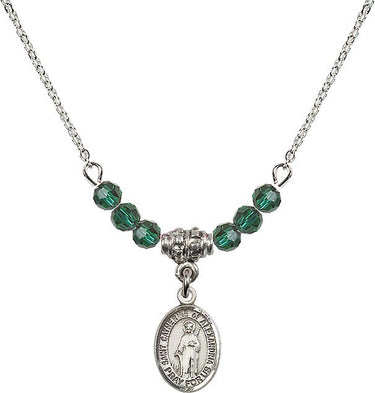 Saint Catherine of Alexandria Birthstone Necklace | 1/2 inch
