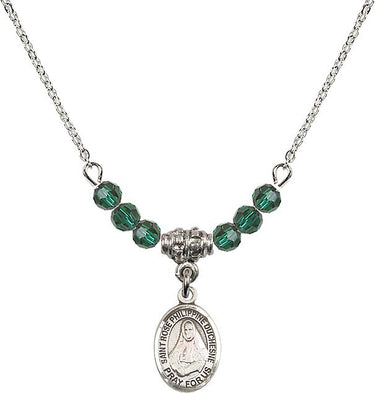 St. Rose Philippine Duchesne Birthstone Necklace | 1/2 inch | 4mm Beads