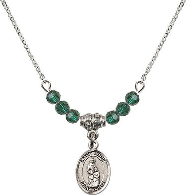 St. Anne Birthstone Necklace | 1/2 inch | 4mm Beads