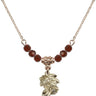 Rose Birthstone Necklace | 1/2 inch | 4mm Beads  Garnet 14kt Gold Filled