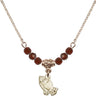 Praying Hands Birthstone Necklace | 3/8 inch | 4mm Beads  Garnet 14kt Gold Filled