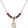 Saint Anne Birthstone Necklace | 1/2 inch | 4mm Beads  Garnet 14kt Gold Filled