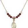 Guardian Angel Birthstone Necklace | 1/2 inch | 4mm Beads  Garnet 14kt Gold Filled