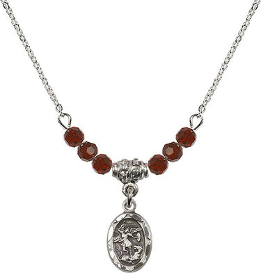 Saint Michael the Archangel Birthstone Necklace | 1/2 inch | N20-0301R