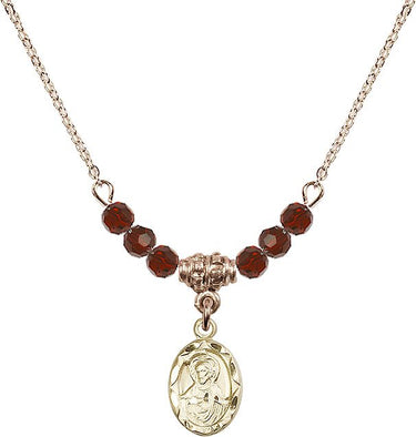 Beads Scapular Birthstone Necklace | 1/2 inch | 4mm Beads | N20-0301S