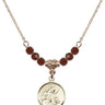 Saint Anne Birthstone Necklace | 5/8 inch | 4mm Beads  Garnet 14kt Gold Filled