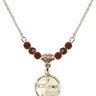 Baptism Birthstone Necklace | 5/8 inch | 4mm Beads  Garnet 14kt Gold Filled