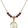 Guardian Angel Birthstone Necklace | 5/8 inch | 4mm Beads  Garnet 14kt Gold Filled