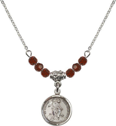 Guardian Angel Birthstone Necklace | 5/8 inch | 4mm Beads | N20-0601E