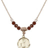St. Jude Birthstone Necklace | 5/8 inch | 4mm Beads  Garnet 14kt Gold Filled