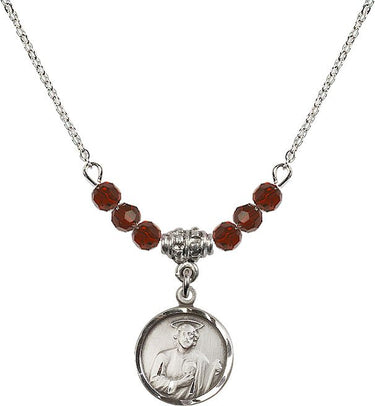 St. Jude Birthstone Necklace | 5/8 inch | 4mm Beads