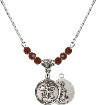 Saint Michael the Archangel Archangel Birthstone Necklace | 5/8 inch | N20-0601R