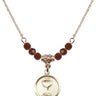 Communion Birthstone Necklace | 5/8 inch | 4mm Beads  Garnet 14kt Gold Filled