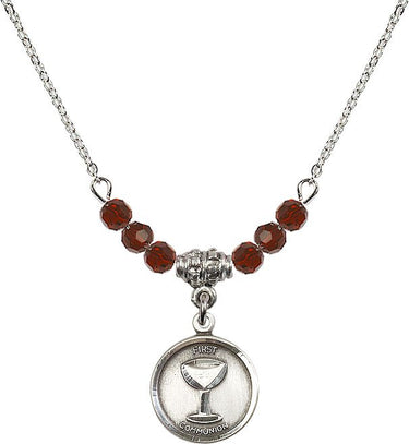 Communion Birthstone Necklace | 5/8 inch | 4mm Beads