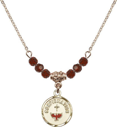 Confirmation Birthstone Necklace | 5/8 inch | 4mm Beads
