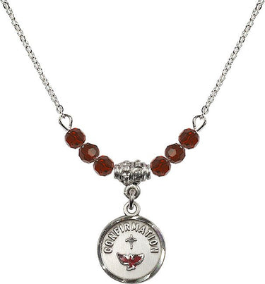 Confirmation Birthstone Necklace | 5/8 inch | 4mm Beads