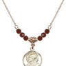 Scapular Birthstone Necklace | 5/8 inch | 4mm Beads  Garnet 14kt Gold Filled