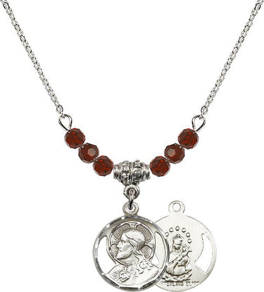 Women's Scapular Birthstone Necklace | 5/8 inch | 4mm Beads