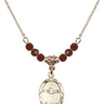 Baptism Birthstone Necklace | 3/4 inch | 4mm Beads  Garnet 14kt Gold Filled