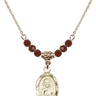 St. Jude Birthstone Necklace | 3/4 inch | 4mm Beads  Garnet 14kt Gold Filled