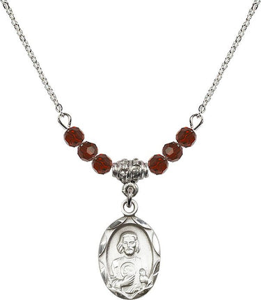 St. Jude Birthstone Necklace | 3/4 inch | 4mm Beads
