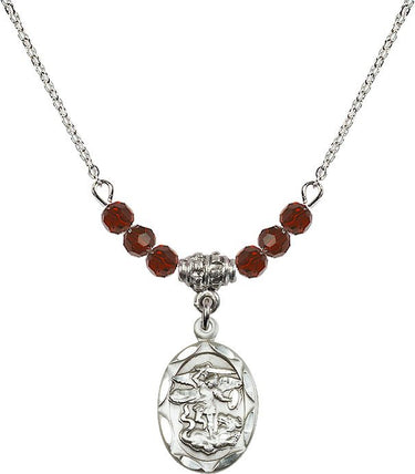 Saint Michael the Archangel Archangel Birthstone Necklace | 3/4 inch