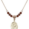 Scapular Birthstone Necklace | 3/4 inch | 4mm Beads  Garnet 14kt Gold Filled