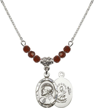 Scapular Birthstone Necklace for Women | 3/4 inch | 4mm Beads